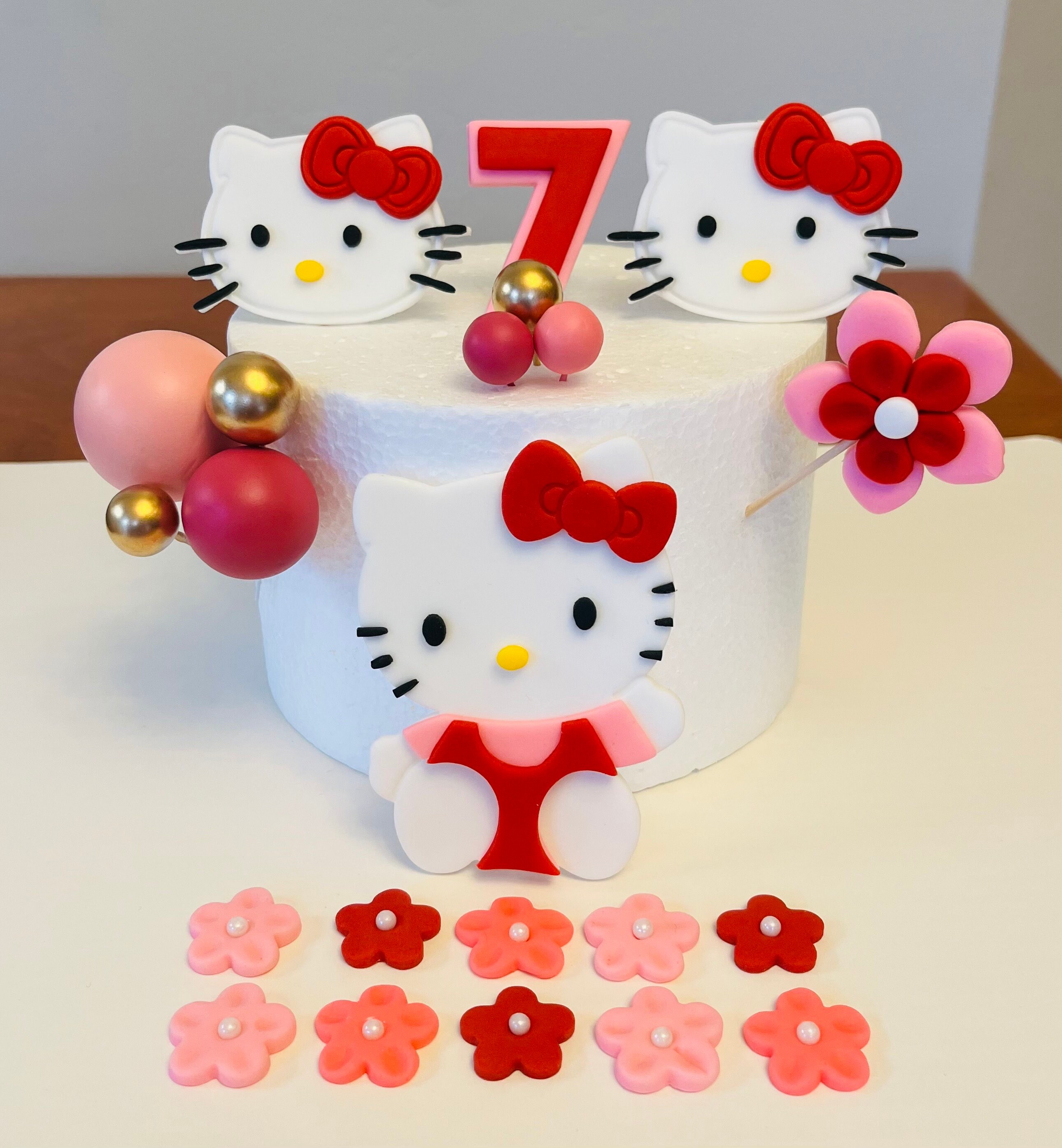 Hello Kitty Cake Topper Hello Kitty Birthday Cake Hello Kitty Cake Decorations Fondant