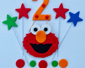 Elmo Cake Topper Elmo Birthday Cake edible fondant