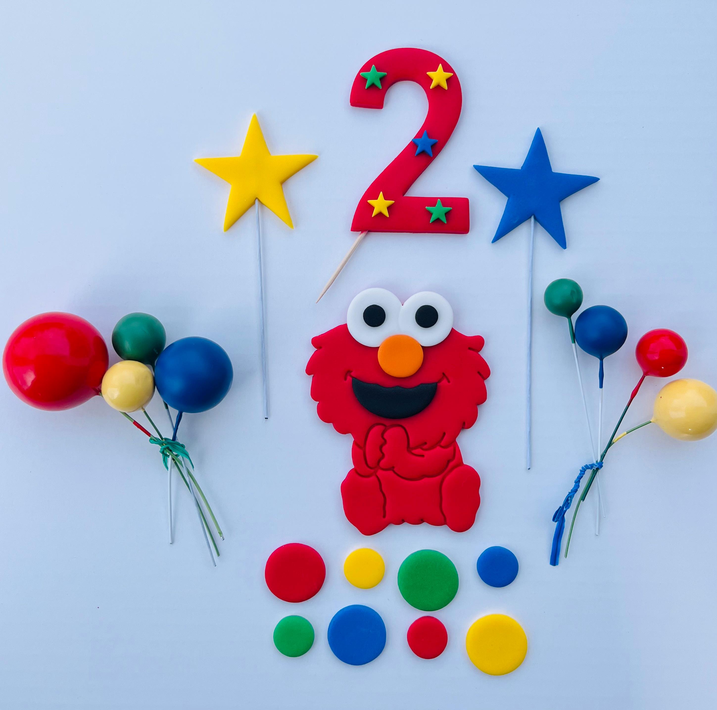Elmo Cake Topper Elmo Birthday Cake edible fondant - Etsy México, image size:2898x2872