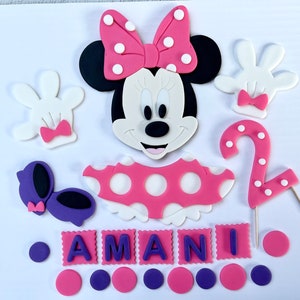 Minnie Mouse Cake Topper Minnie Mouse Birthday Cake Minnie Mouse Birthday Cake Decorations Fondant
