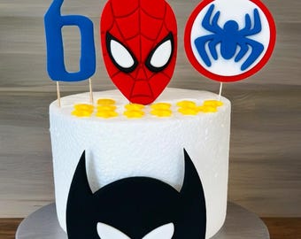 Spiderman Cake Topper, Superhero Birthday Decorations