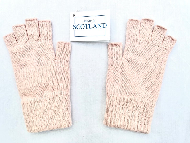 Ladies 100% Pure Cashmere Fingerless Gloves zdjęcie 7