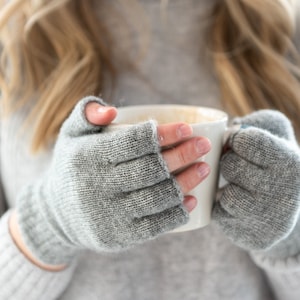 Ladies 100% Pure Cashmere Fingerless Gloves zdjęcie 1