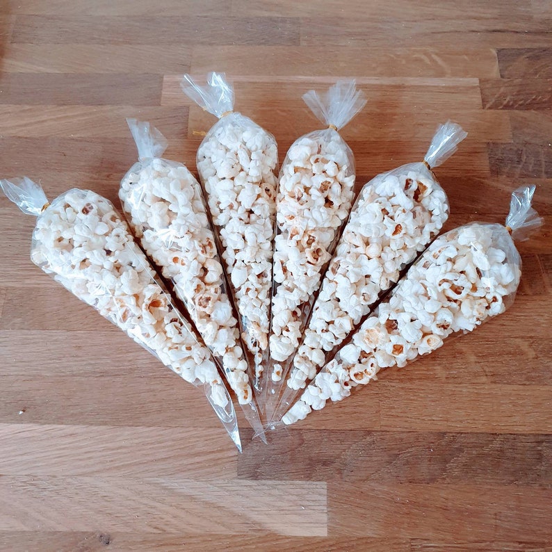 Prefilled Popcorn Cones Basic Popcorn Cone Small Popcorn Cones Party Cones Sweet Cones Party Bag Fillers Party Centrepiece image 6