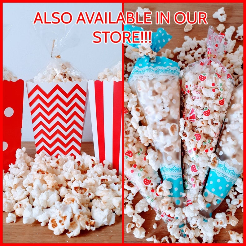 Prefilled Popcorn Cones Basic Popcorn Cone Small Popcorn Cones Party Cones Sweet Cones Party Bag Fillers Party Centrepiece image 3