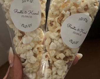 Prefilled Popcorn Cones - Basic Popcorn Cone - Small Popcorn Cones - Party Cones - Sweet Cones - Party Bag Fillers - Party Centrepiece