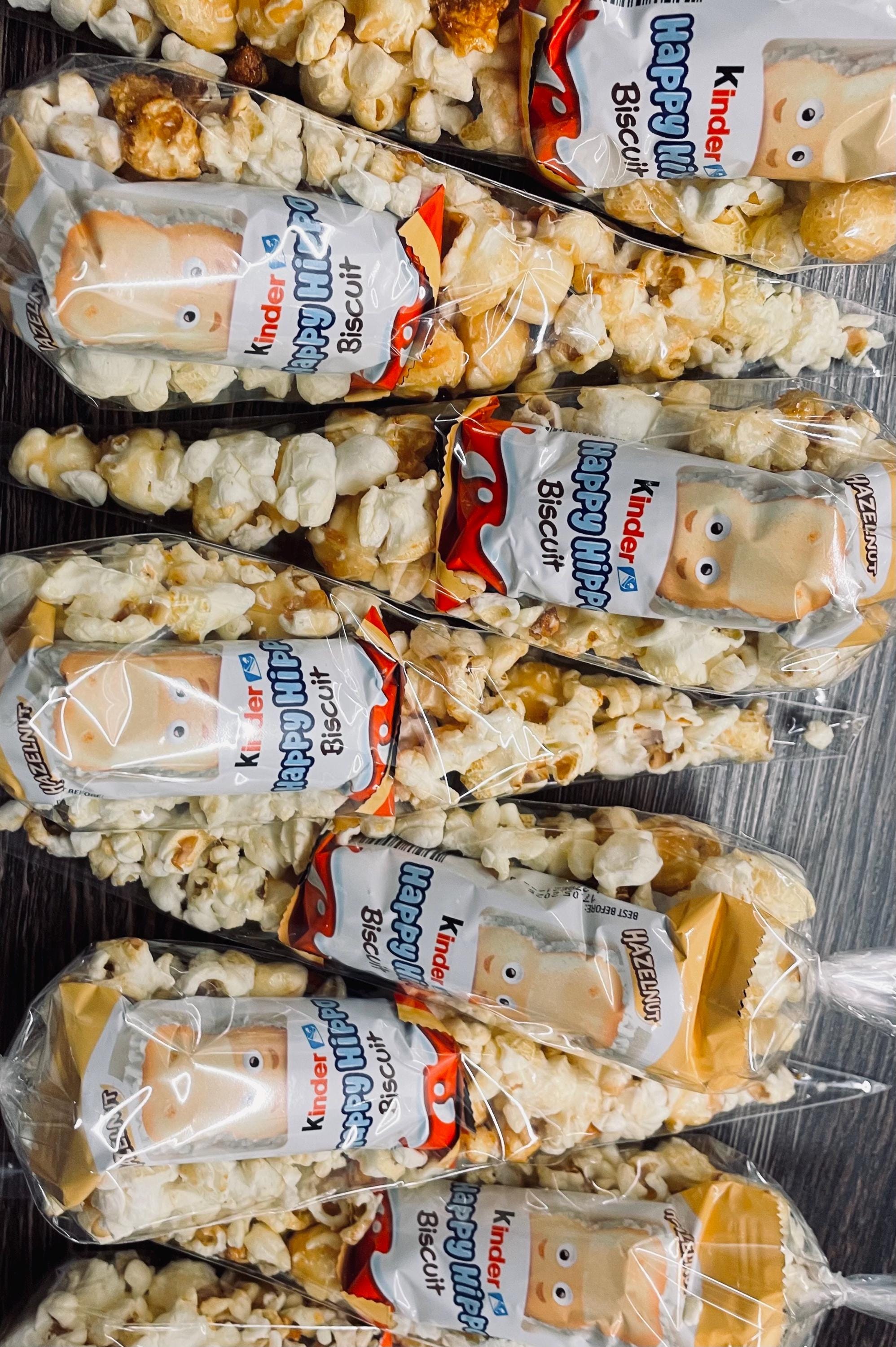 Hippo Popcorn Cones - Kinder Cones - Kinder Popcorn Cones - Party Cones - Chocolate Popcorn Cones
