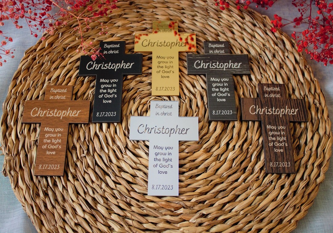 Personalized Cross Name , Acrylic Mirror Baptism Communion