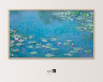 Samsung Frame TV Art | Water Lilies, Flower, Pond, Claude Monet Painting, Famous Art | 4K TV, Screen Background Art
