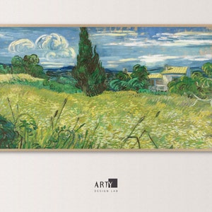 Samsung Frame TV Art | Green Field, Vincent Van Gogh Painting, Famous Art | 4K TV, Screen Background Art