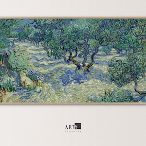 Samsung Frame TV Art | Olive Orchard Field, Vincent Van Gogh Painting, Famous Art | 4K TV, Screen Background Art
