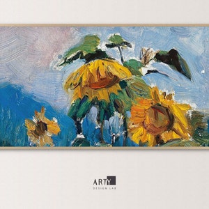Samsung Frame TV Art - Sunflowers in the Field | Vintage Floral Still Life | 4K Digital TV Wall Art | Instant Download