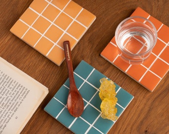 Dessous de verre carrelé - Set de 2 / Tile coaster