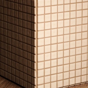 White and taupe tiled cube image 6