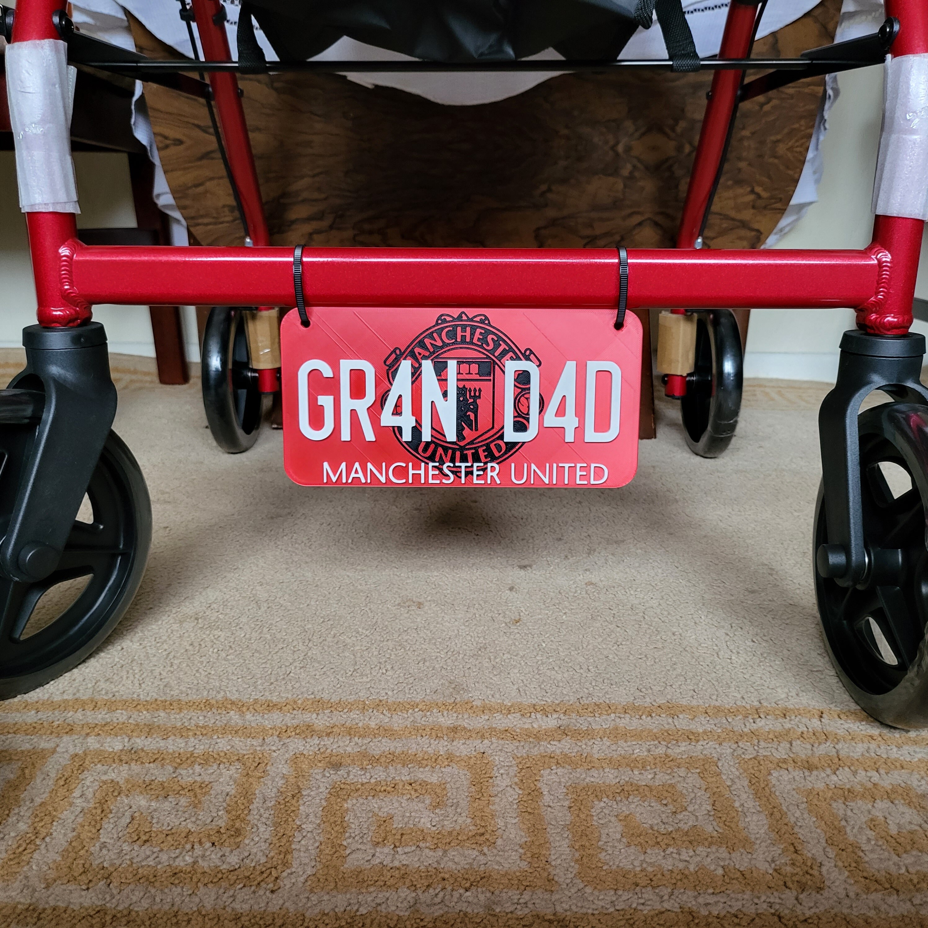 Personalised Football Club Number Plate for Mobility Scooter Elderly