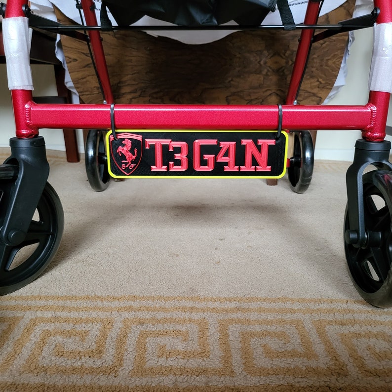 Personalised Car Badge Number Plate for Mobility Scooter Elderly