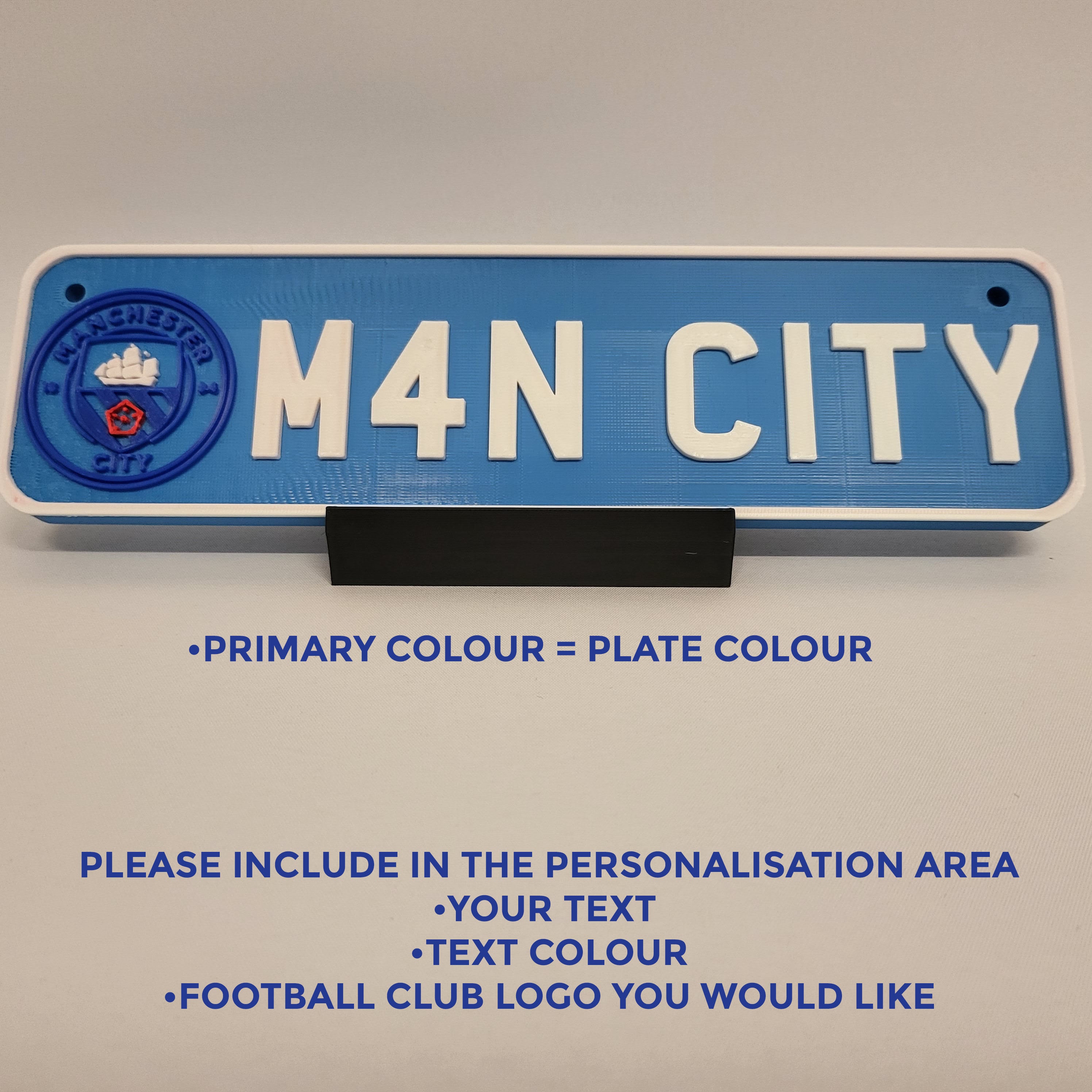 Personalised Football Club Number Plate for Mobility Scooter Elderly