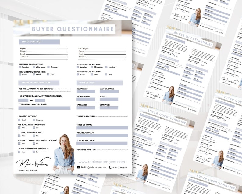 Buyer Questionnaire, Real Estate Marketing, Real Estate Questionnaire