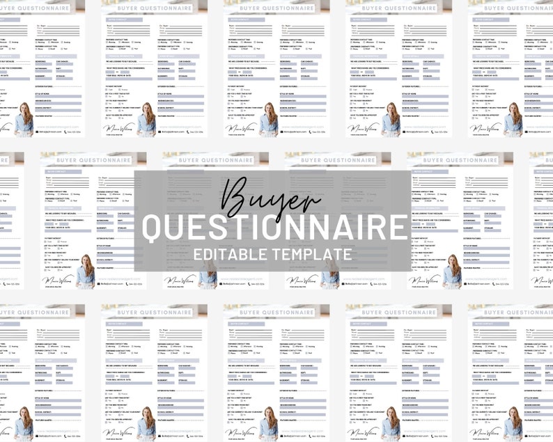 Buyer Questionnaire, Real Estate Marketing, Real Estate Questionnaire