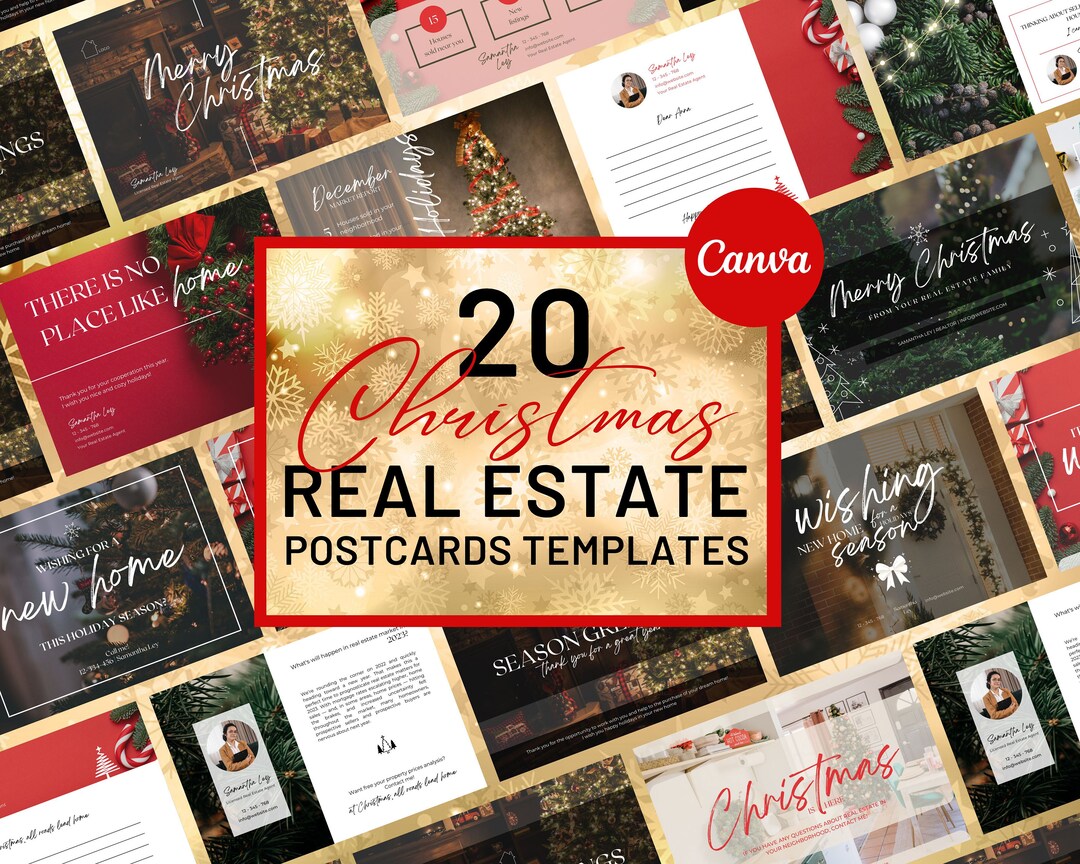 Real Estate Holiday Postcard Pack, Holiday Real Estate Postcards