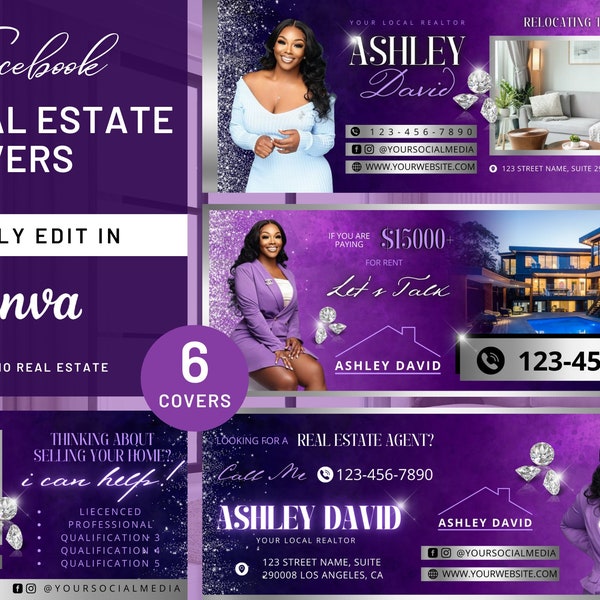 Facebook Cover Banner Real Estate, Real estate, Social Media Banner Real Estate Marketing Banner Covers Real Estate Marketing Canva Template