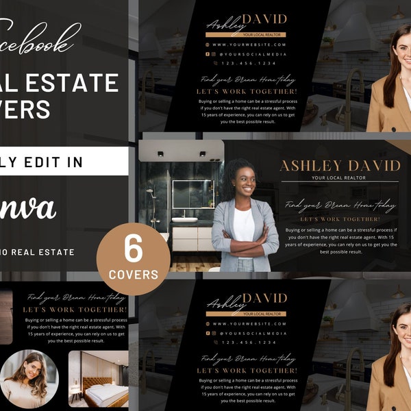 Facebook Cover Banner Real Estate, Real estate, Social Media Banner Real Estate Marketing Banner Covers Real Estate Marketing Canva Template