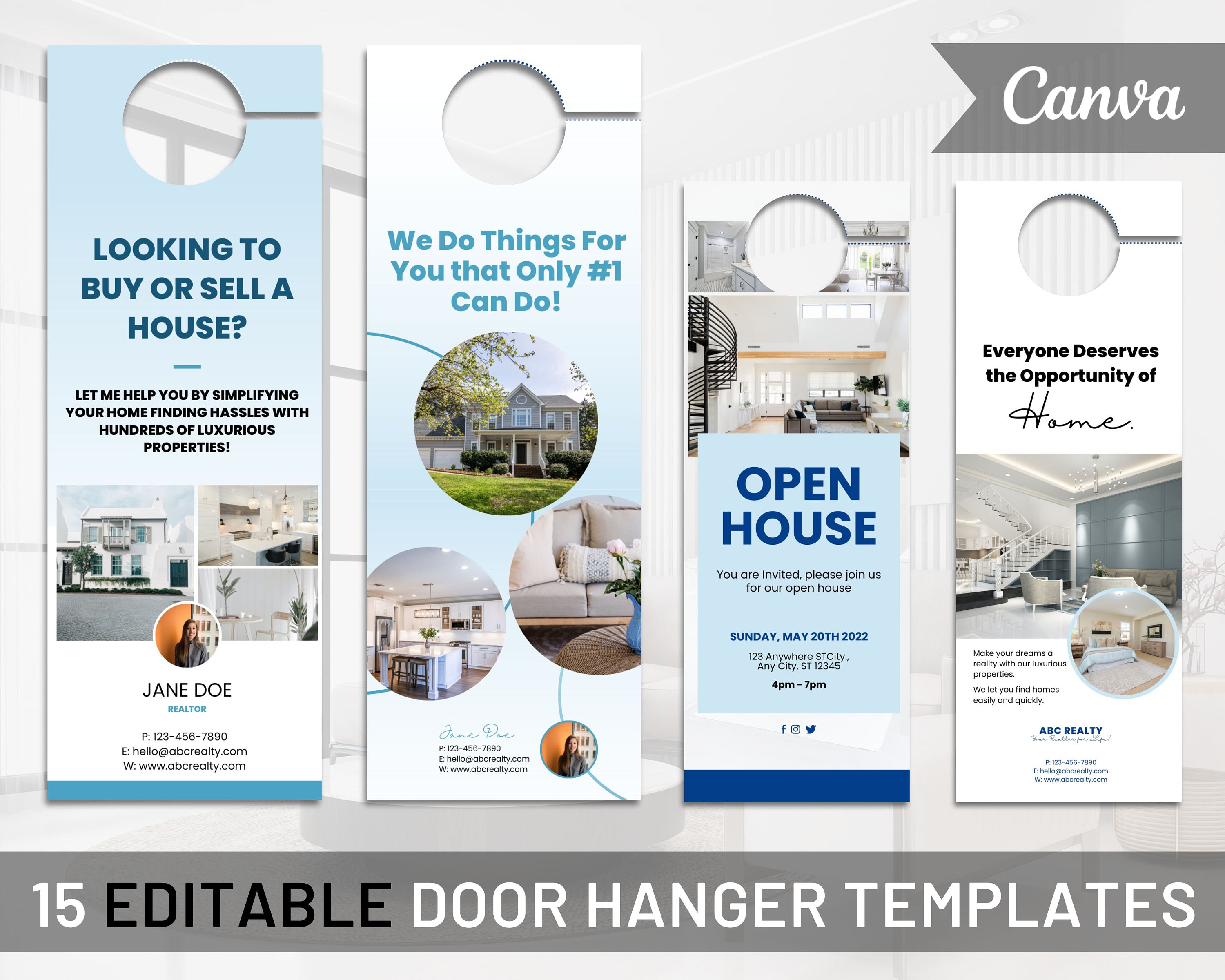 Real Estate Door Hanger Bundle, Real Estate Marketing Door Hangers