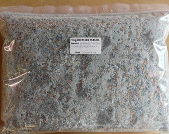 1kg Finely Shredded Recycled Plastic - Polypropylene (PP, #5)