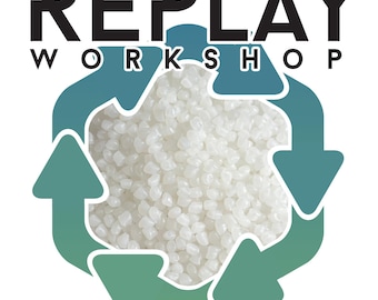 Recycled High Density Polyethylene (HDPE #2) Pellets, Natural, 5 kg