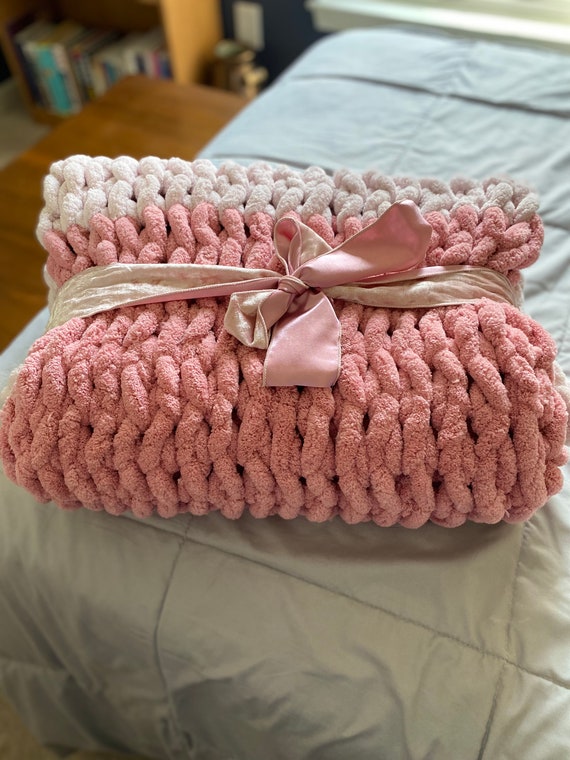 Twin size chunky knit blanket new arrivals