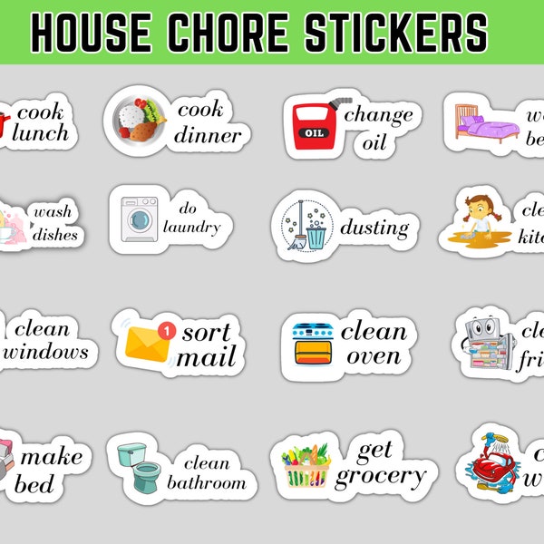 House chore Goodnotes stickers | chore digital stickers| home | house wife | noteshelf | ipad planner stickers precropped png