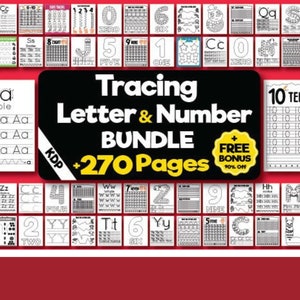Paquete de calco de 270 páginas para niños/materiales de aprendizaje preescolar/imprimibles educativos/recursos de alfabetización temprana/reconocimiento de letras.