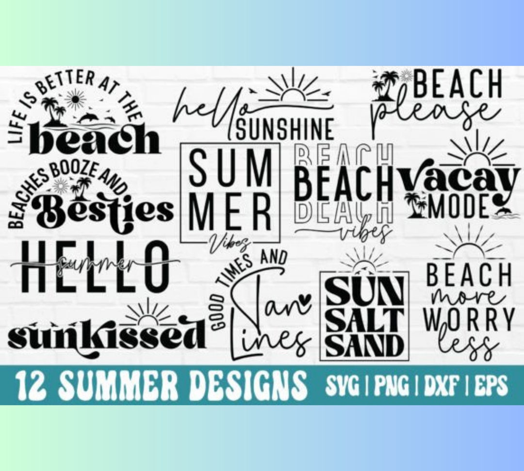 Summer SVG Bundle, Beach SVG, Beach Life SVG, Summer Shirt Svg, Beach ...