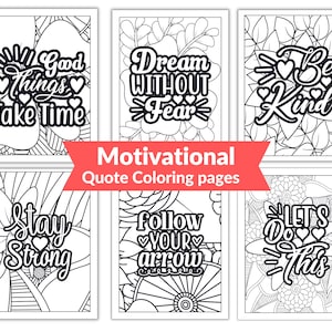 40 Unique Motivational Quote Coloring Pages For Adult. Adult Positive Affirmation Coloring Pages | Inspirational Quote | Positive Phrases.