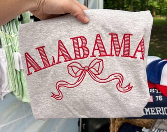 Alabama Bow T-Shirt embroidered bow shirt