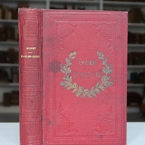 1883 RARE History of Charles V Holy Roman Emperor King of Spain European History French Antique Book Red Cloth Binding 1800s