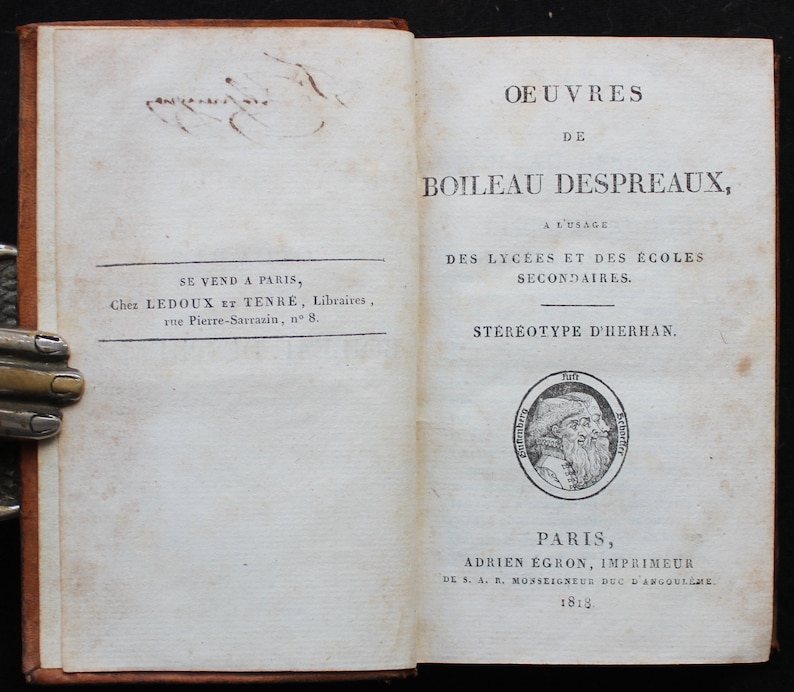 1818 RARE the Works of Boileau Satires Odes Epigrams the Art of Poetry French Literature Poems