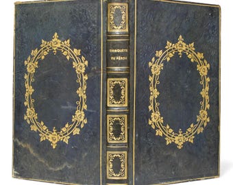 1852 Conquista del Perú Historia Pizarro Atahualpa Imperio Español Libro Francés Antiguo Ilustrado