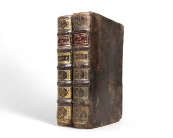 1721 Catholic Book Set – Father Bourdaloue, Gilt Leather Bound 2-Volume Set