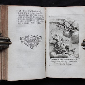 1732 Antique French Book: Christian Morality, Engraved Plates