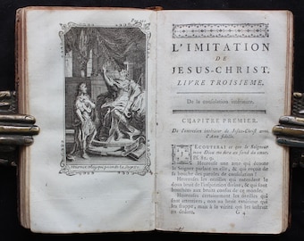 1776 Kempis The Imitation of Christ Book: Antique Leather-Bound Illustrated Christian Classic Engraved Plates