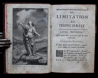 1698 Imitation of Christ: Antique Illustrated Leather-Bound Devotional