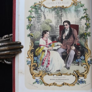 1850 RARE Children&#39;s Literature Tales for My Family J. N. Bouilly Illustrated with Engravings and Lithographs Leather Binding 1800s