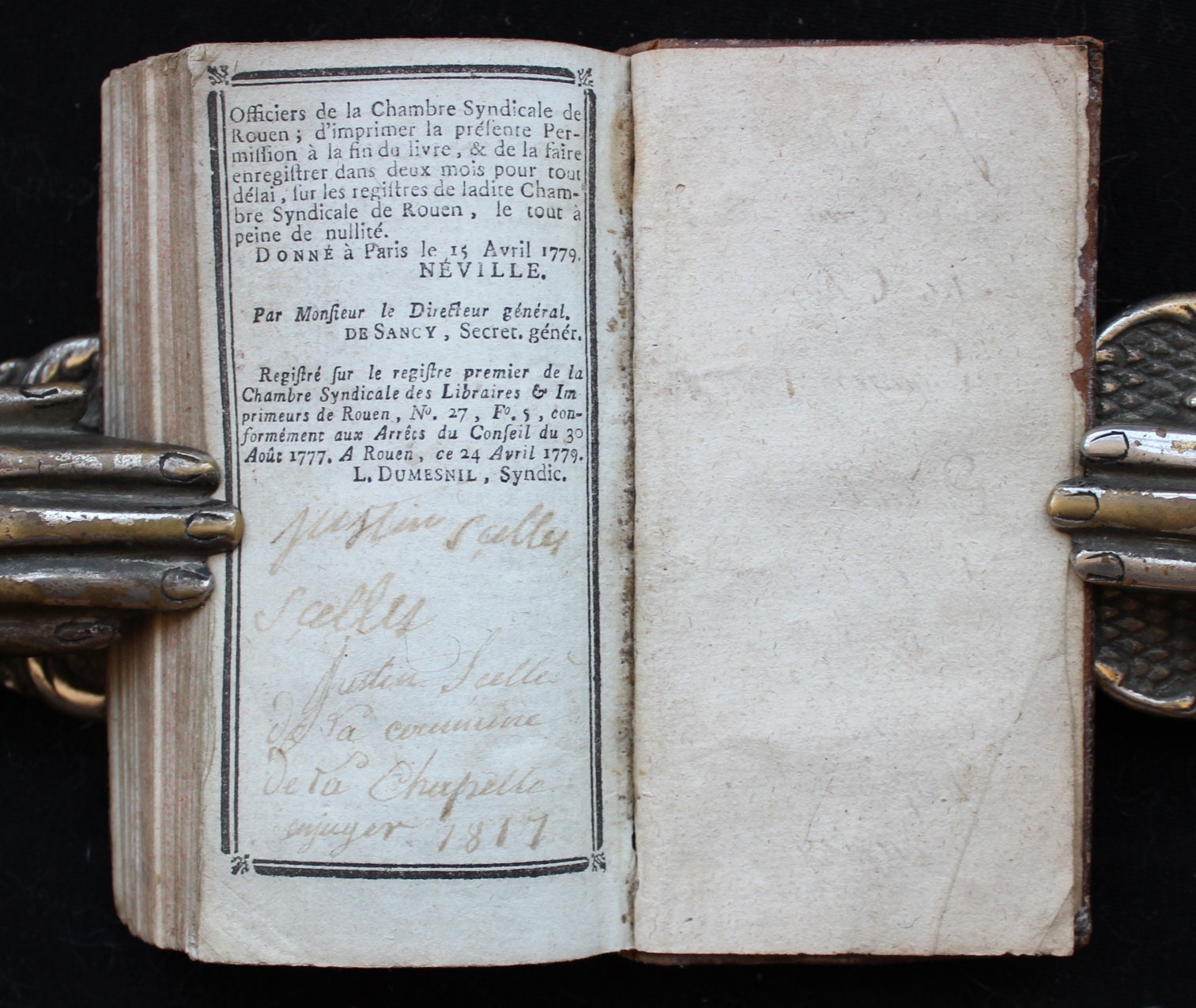 1785 RARE Antique Accounting Book Ledger le Livres Des Comptesfaits by