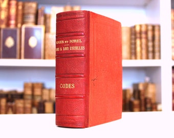 1896 Antique French Law Book: Leather Bound Legal Codes, Paris