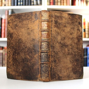 1709 Antikes französisches religiöses Buch: Ledergebundener christlicher Text