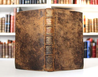 1709 Antikes französisches religiöses Buch: Ledergebundener christlicher Text