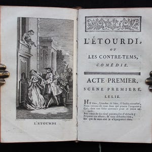 1770 Moliere Plays: Illustrated French Antique Book