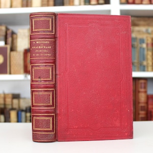 1892 RARE Études sur SHAKESPEARE Français Livre Antique « A. Mézières : Shakespeare. Ses Oeuvres et Ses Critiques » Reliure en cuir