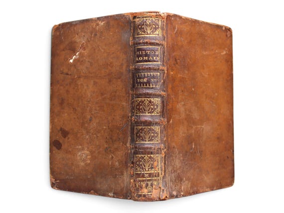 1748 Roman History from the Foundation of Rome to the Battle of Actium - Leather Bound Book